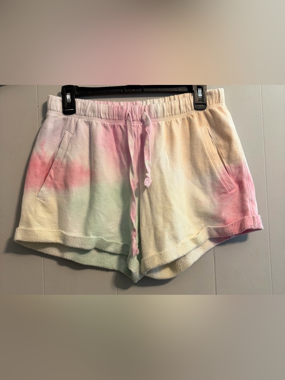 PINK Victoria's Secret Pastel Tie-Dye Terry Shorts - Pink, Yellow, Mint